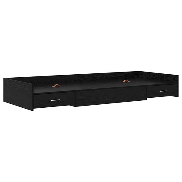 vidaXL Cadre de lit Ch&ecirc;ne noir 80 x 200 cm Bois d'ing&eacute;nierie