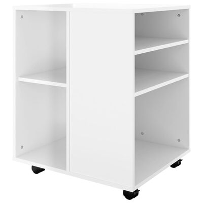 vidaXL Armoire à roulettes Blanc brillant 60x53x72cm Bois d’ingénierie