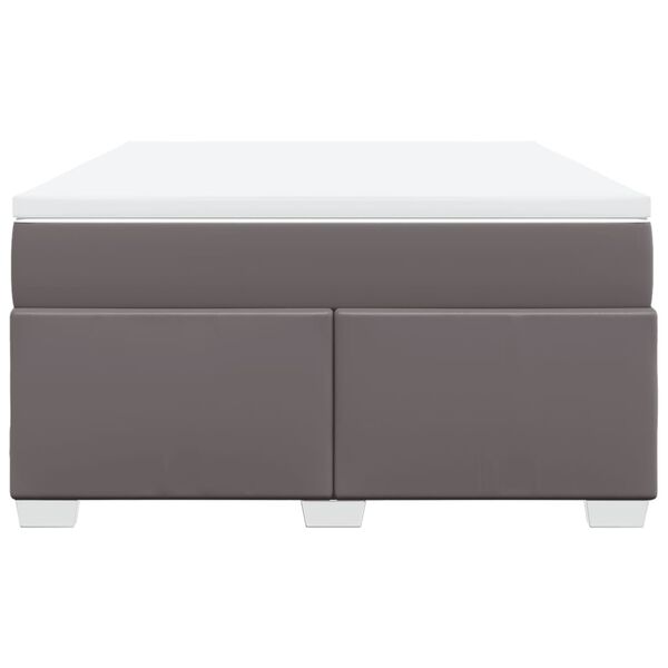 vidaXL Sommier &agrave; lattes de lit avec matelas Gris 160x200 cm Similicuir