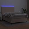 vidaXL Sommier &agrave; lattes de lit avec matelas LED Cappuccino 140x190 cm