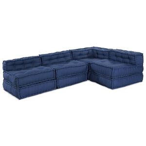 vidaXL Unit&eacute; de canap&eacute; modulaire Tissu Indigo 210 x 140 x 56 cm