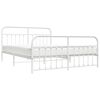 vidaXL Cadre de lit m&eacute;tal sans matelas et pied de lit blanc 160x200 cm