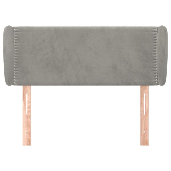vidaXL T&ecirc;te de lit avec oreilles Gris clair 93x23x78/88 cm Velours