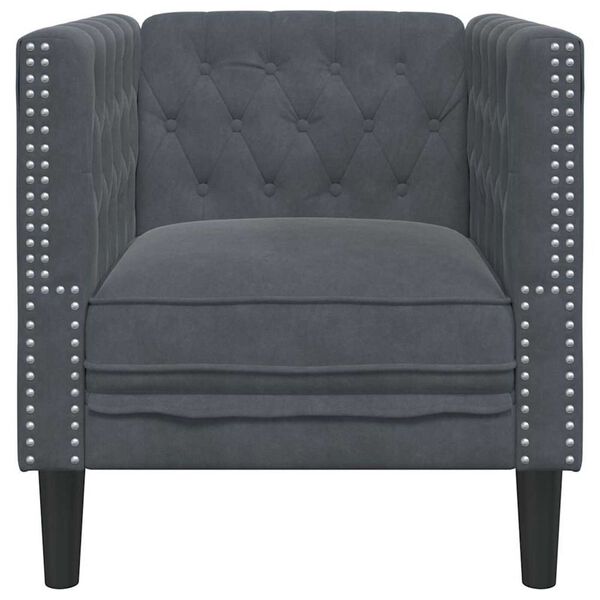 vidaXL Canap&eacute; Gris fonc&eacute; 74,5 x 71 x 70,5 cm Velours