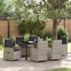 vidaXL Ensemble de salle &agrave; manger pour jardin 7 pcs Gris clair