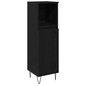 vidaXL Cabinet de salle de bain Ch&ecirc;ne noir 30 x 30 x 100 cm
