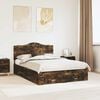 vidaXL Cadre de lit Ch&ecirc;ne fum&eacute; 140 x 190 cm Bois d'ing&eacute;nierie
