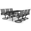 vidaXL Ensemble &agrave; manger de jardin 7 pcs textil&egrave;ne et acier