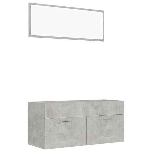 vidaXL Ensemble de meubles de salle de bain 2 pcs gris b&eacute;ton