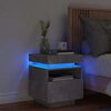 vidaXL Armoire de chevet avec lumi&egrave;res LED gris b&eacute;ton 40x39x48,5 cm
