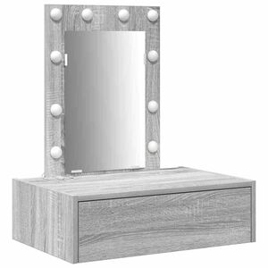 vidaXL Table de Toilette Gris 60 x 40 x 70 cm Bois d'ing&eacute;nierie