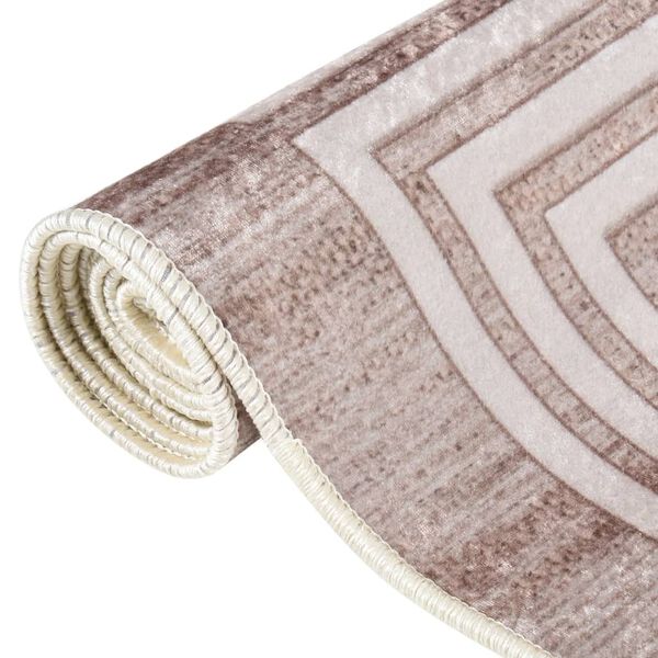 vidaXL Tapis lavable antid&eacute;rapant 190x300 cm beige