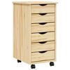 vidaXL Cabinet Roulant avec Tiroirs MOSS 34 x 39 x 65,5 cm