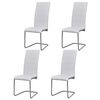 vidaXL Chaises &agrave; manger cantilever lot de 4 blanc similicuir