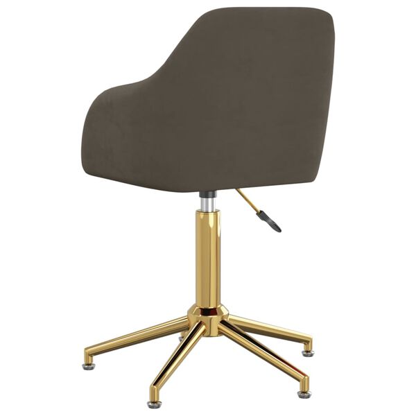 vidaXL Chaise pivotante de bureau Gris fonc&eacute; Velours