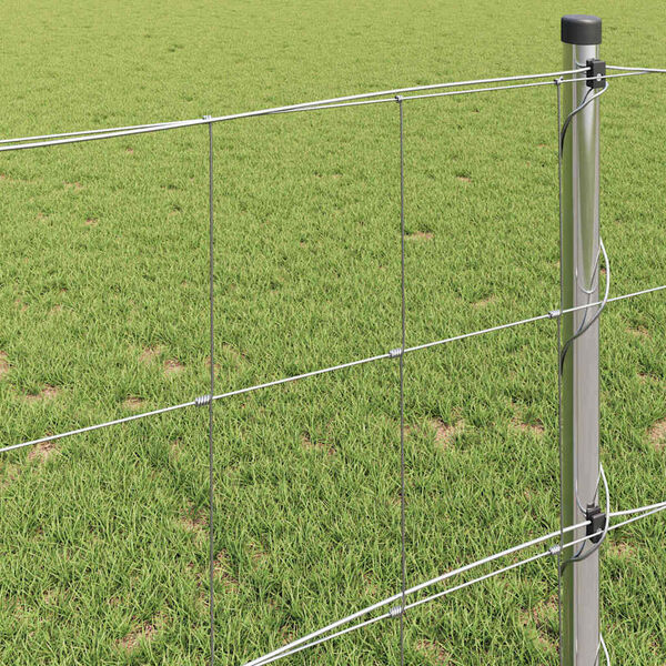 vidaXL Cl&ocirc;ture de prairie Argent&eacute; 25 x 0,8 m Acier galvanis&eacute;