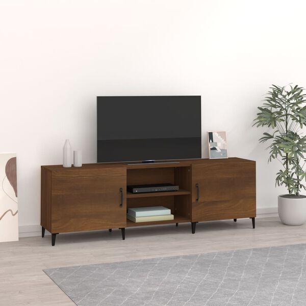 vidaXL Meuble TV ch&ecirc;ne marron 150x30x50 cm bois d'ing&eacute;nierie