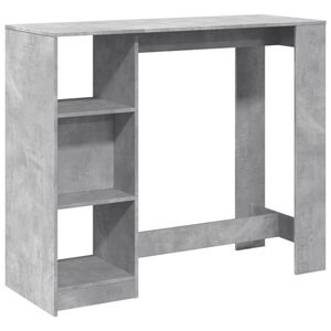 vidaXL Table de bar avec &eacute;tag&egrave;re gris b&eacute;ton bois d'ing&eacute;nierie