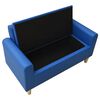 vidaXL Canap&eacute; &agrave; 2 places pour enfants Bleu Similicuir