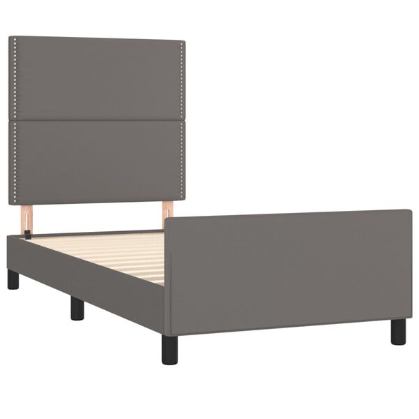 vidaXL Cadre de lit sans matelas gris 90x200 cm similicuir