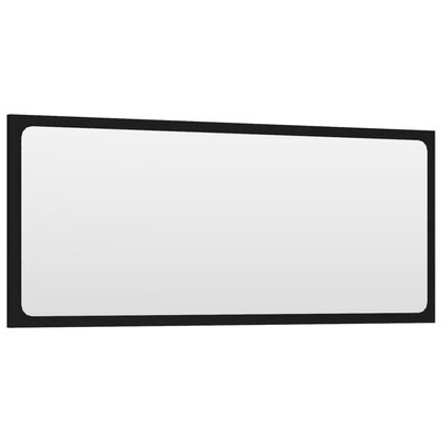 vidaXL Miroir de salle de bain Noir 90x1,5x37 cm Aggloméré
