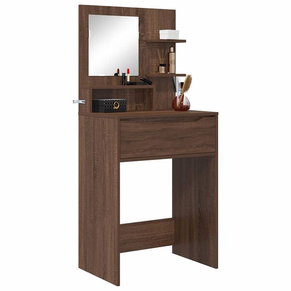 vidaXL Tables de maquillage pour chambre Ch&ecirc;ne brun 80 x 39,6 x 135 cm