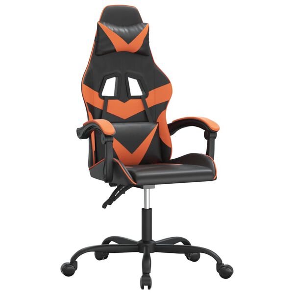 vidaXL Chaise de jeu Noir et orange Similicuir