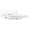 vidaXL Cadre de lit sans matelas blanc bois massif