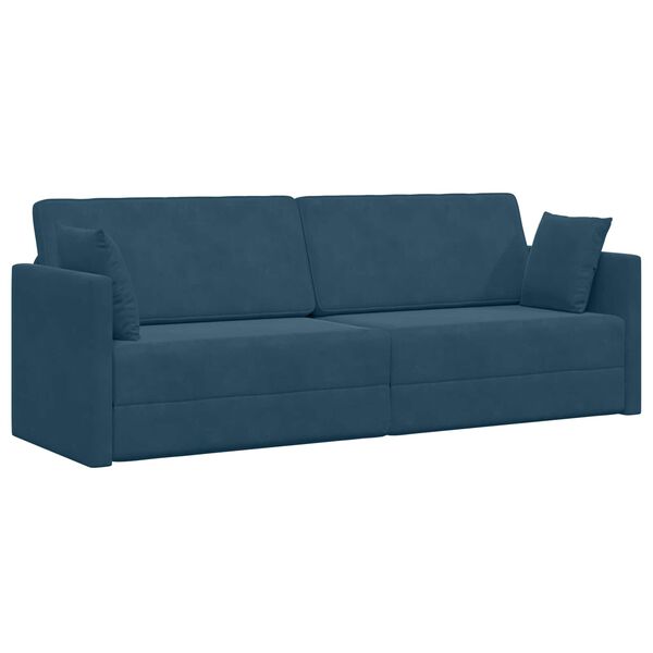vidaXL Canap&eacute;-lit au sol 200cm Bleu Velours
