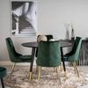 Venture Home Chaises &agrave; manger lot de 2 Velvet Deluxe vert for&ecirc;t/laiton