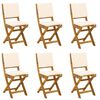 vidaXL Chaises de bistrot d'ext&eacute;rieur 6 pc Cr&egrave;me blanc