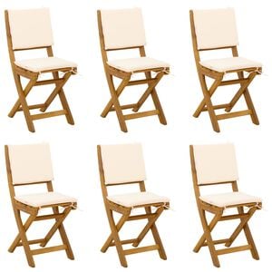 vidaXL Chaises de bistrot d'ext&eacute;rieur 6 pc Cr&egrave;me blanc