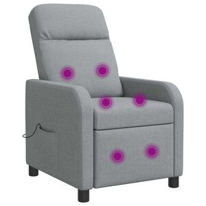 vidaXL Fauteuil de massage inclinable Gris clair Tissu