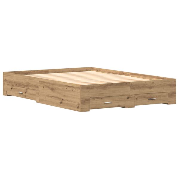 vidaXL Cadre de lit Ch&ecirc;ne artisanal 140 x 200 cm Bois d'ing&eacute;nierie
