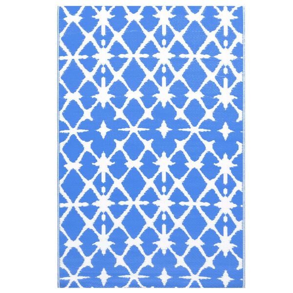 vidaXL Tapis d'ext&eacute;rieur ARAKIL bleu et blanc 120x180 cm PP