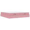 vidaXL Cadre de lit avec matelas avec matelas 2 pcs Rose Velours