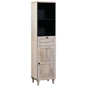vidaXL Cabinet de salle de bain avec tiroir Blanc 38 x 33 x 160 cm