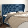vidaXL T&ecirc;te de lit avec oreilles Bleu fonc&eacute; 183x23x118/128 cm Velours