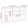vidaXL Buffet avec lumi&egrave;res LED sonoma gris 181,5x37x100 cm