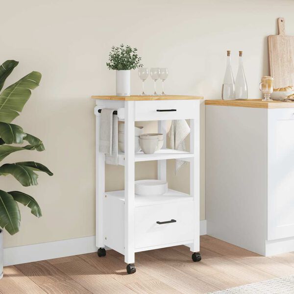 vidaXL Chariot de cuisine MONZA 48x40x88,5 cm bois massif de pin