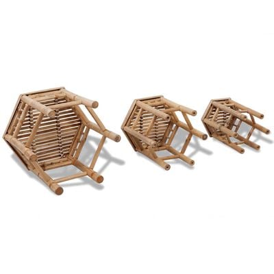 vidaXL Tabourets de jardin lot de 3 bambou