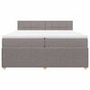 vidaXL Sommier &agrave; lattes de lit avec matelas Taupe 200x200 cm Tissu