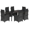 vidaXL Ensemble &agrave; manger de jardin coussins 7pcs Noir R&eacute;sine tress&eacute;e