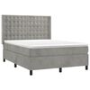 vidaXL Sommier &agrave; lattes de lit matelas et LED Gris clair 140x190 cm