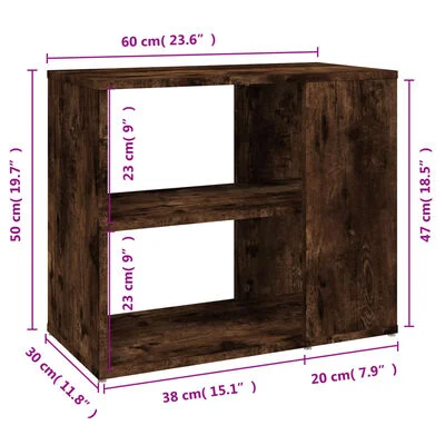 vidaXL Armoire latérale Chêne fumé 60x30x50 cm Bois d'ingénierie