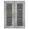 vidaXL Buffet haut Gris b&eacute;ton 69,5x34x180 cm Bois d'ing&eacute;nierie