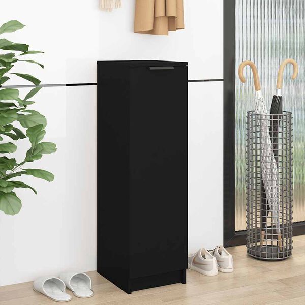 vidaXL Armoire &agrave; chaussures noir 30x35x100 cm bois d'ing&eacute;nierie