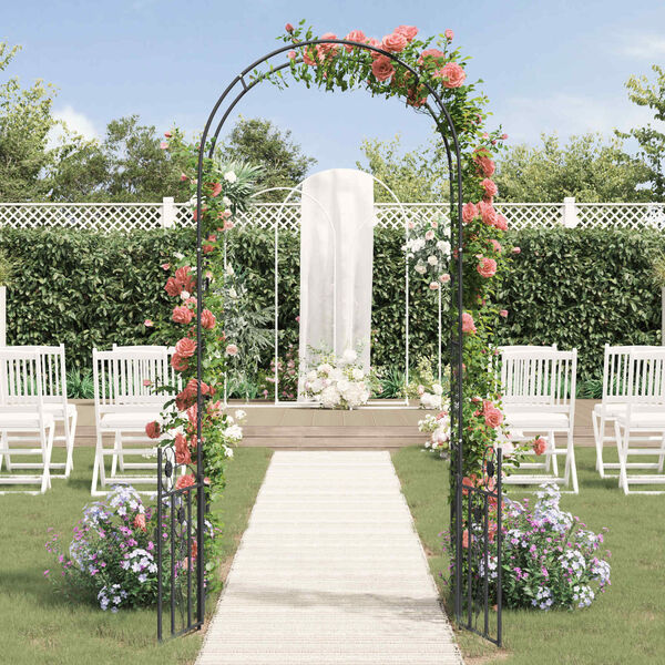 vidaXL Arche de jardin avec verrouillage Noir 102 x 50 x 218 cm