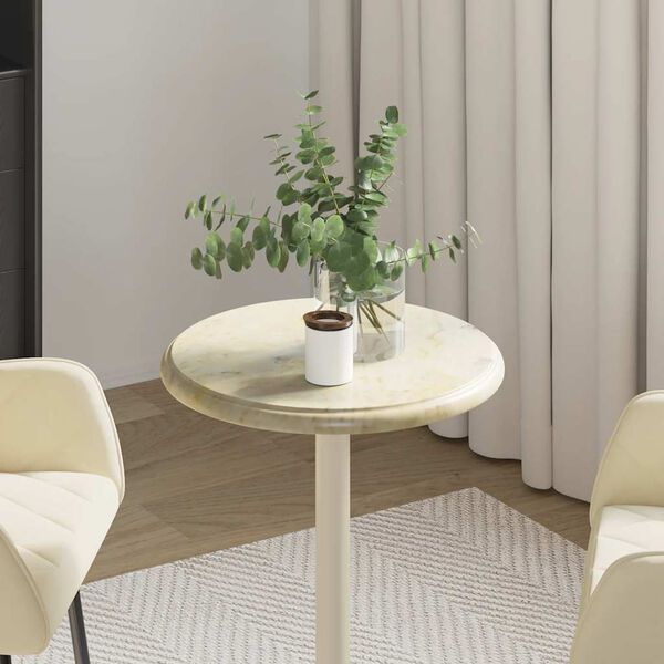vidaXL Dessus de table Cr&egrave;me &Oslash;40x2,5 cm Marbre