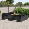 vidaXL Ensemble de canap&eacute; de jardin 11 pcs Noir 100 x 100 x 71 cm